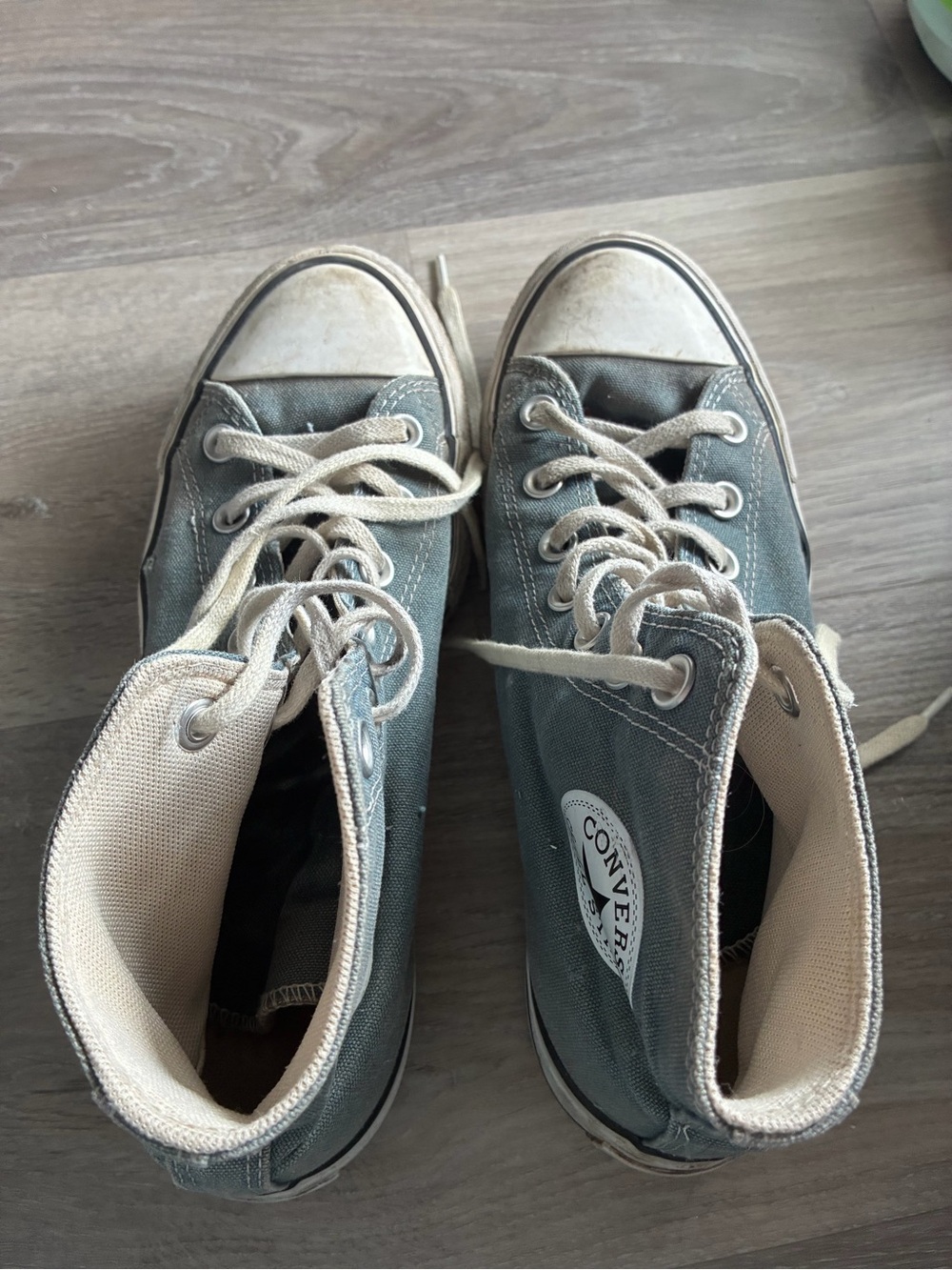 Converse High Top Sneakers in Teal and Cream